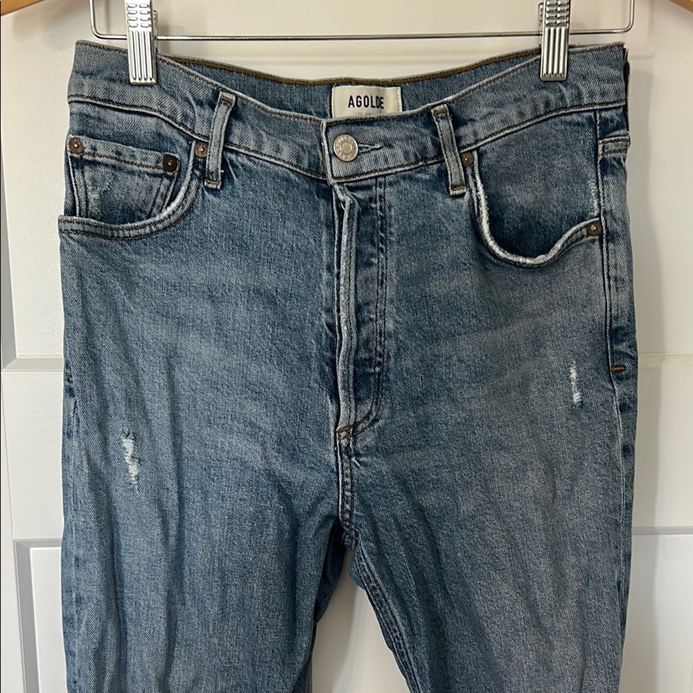 Agolde Faded Blue Ankle Jeans - Picture 3 of 10